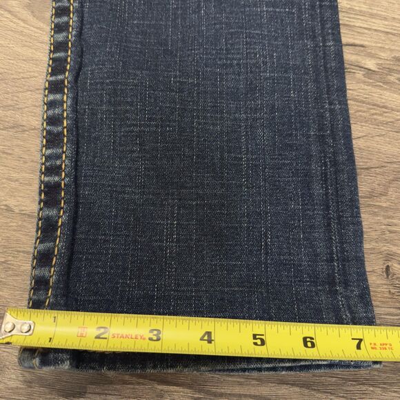 True Religion DISCO BILLY BIG T Bootcut Jeans 28 Crystals Double Stitch Flap USA - Picture 10 of 12